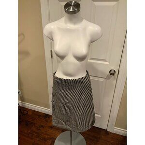 Tibi New York Black & White Zig-Zag A-Line Skirt, Size 0
